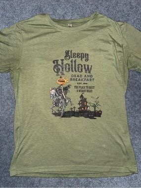 Sleepy Hollow Graphic Tee in Olive Green